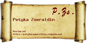 Petyka Zseraldin névjegykártya